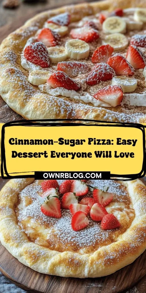 Create a sweet masterpiece with this Cinnamon-Sugar Pizza made from Crescent Rolls! This easy and quick dessert combines flaky pastry with a delectable cinnamon-sugar topping, making it perfect for any gathering or just a cozy night at home. With minimal ingredients and preparation time, even novice bakers can whip it up in no time. Plus, you can customize it with your favorite fruits, nuts, or drizzles to make it uniquely yours. Dive into this recipe for a delicious treat that will impress family and friends alike!