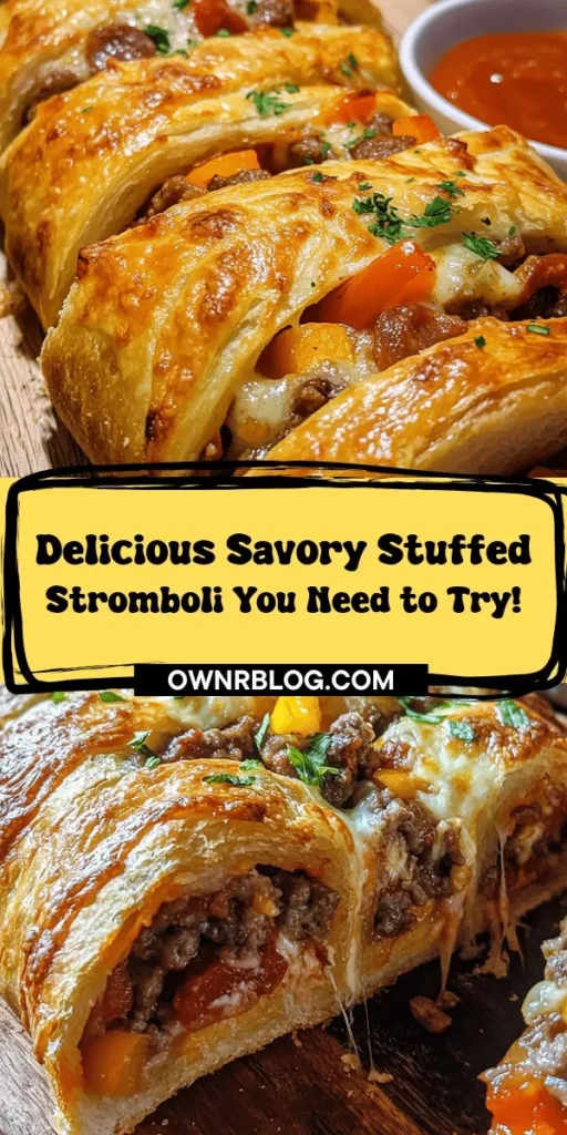 Looking to add a delicious twist to family dinner or game night? Try this Savory Stuffed Stromboli recipe that’s packed with classic Italian flavors! With a customizable blend of pepperoni, Italian sausage, cheese, and fresh veggies, this rolled pizza dish is perfect for a crowd. Learn how to make the perfect golden-brown crust and discover tips on ingredient choices for a mouthwatering meal. Whether you serve it with marinara for dipping or on its own, this Stromboli is sure to impress everyone at your table. Get ready to roll into a delightful culinary experience!