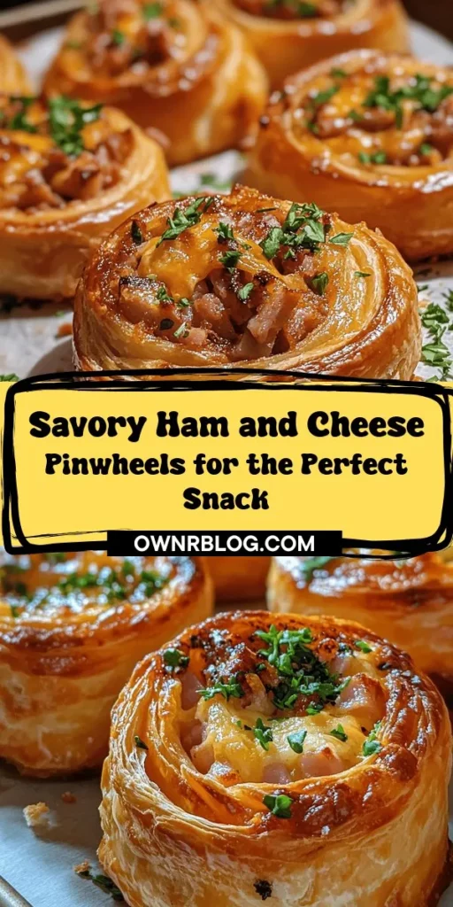 Snack time just got an upgrade with these Savory Ham and Cheese Puff Pastry Pinwheels! Perfect for any occasion, these flakily delightful bites combine rich ham and gooey cheese wrapped in buttery puff pastry. Easy to make and incredibly tasty, they're a hit at parties or as a cozy family treat. Check out this recipe for a crowd-pleaser that everyone will love! #HamAndCheese #PuffPastry #SnackIdeas #DeliciousBites #EasyRecipes #PartyFood