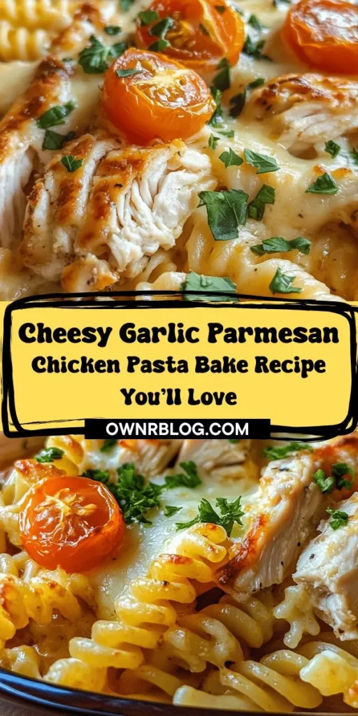 Discover the ultimate comfort food with this Cheesy Garlic Parmesan Chicken Pasta Bake! This family-friendly dish combines tender chicken, creamy cheese, and delightful spices for a meal that satisfies both kids and adults alike. With its easy prep and versatile ingredients, this pasta bake is perfect for busy weeknights and gatherings. Packed with flavors and topped with a bubbly cheese crust, it’s a recipe you’ll want to make again and again. Enjoy a wholesome dinner that brings everyone together around the table!