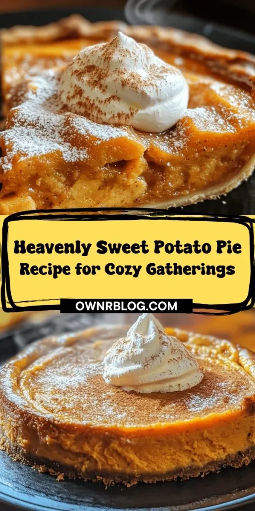 Discover the magic of Heavenly Sweet Potato Pie, a comforting classic that's perfect for any holiday gathering. With its rich, velvety filling made from wholesome sweet potatoes and a buttery crust, this dessert is sure to impress! Packed with vitamins and fiber, it's a nutritious indulgence too. Learn how to create this delightful pie step-by-step and make it a beloved tradition in your home. #SweetPotatoPie #Baking #ComfortFood #HolidayDesserts #HealthyDesserts