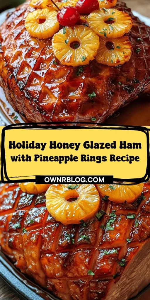 Bring holiday cheer to your table with this delightful honey glazed ham adorned with pineapple rings! This classic dish combines the sweetness of honey and pineapple with succulent, juicy ham, making it a perfect centerpiece for any celebration. From selecting the ideal ham to creating a luscious glaze, this recipe guides you in crafting a meal that’s as delicious as it is beautiful. Impress your guests and create lasting memories with every flavorful bite! #HoneyGlazedHam #HolidayCooking #FestiveRecipes #Foodie #HamRecipe #CookingWithLove