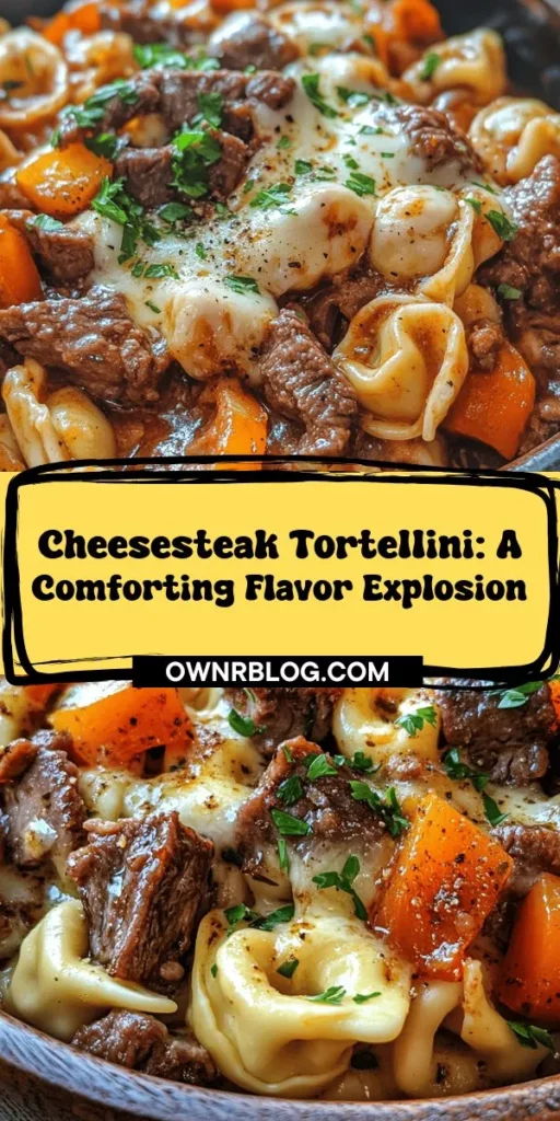 Discover the ultimate comfort food with this Cheesesteak Tortellini in Rich Provolone Sauce recipe. A delicious fusion of Italian pasta and classic American cheesesteak flavors, this dish features tender cheese tortellini, savory beef sirloin, and sautéed vegetables all enveloped in a creamy, velvety provolone sauce. Perfect for family dinners or special occasions, each bite is a delightful experience that combines rich textures and flavors. Easy to make and sure to impress, this dish is a must-try for any pasta lover or cheesesteak fan!