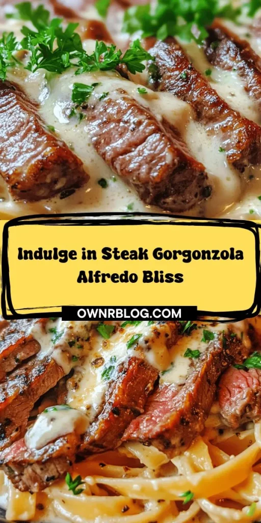 Elevate your dinner experience with Savory Steak Gorgonzola Alfredo! This decadent dish combines tender sirloin steak with a rich, creamy Gorgonzola and Parmesan sauce, perfectly coating luscious fettuccine pasta. Ideal for date nights or gatherings, it promises to impress cheese lovers and steak enthusiasts alike. Discover the balance of flavors from garlic to fresh parsley that makes each bite unforgettable. Get ready to indulge in a comforting yet elegant meal that will leave your taste buds craving more!