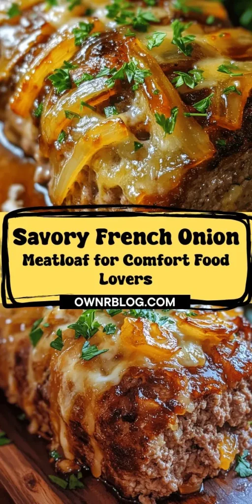 Elevate your dinner game with this delicious French Onion Meatloaf recipe that combines the comforting flavors of classic meatloaf with the rich, savory goodness of French onion soup. Featuring caramelized onions, garlic, and melted Swiss cheese, this dish is sure to impress your family and friends. Perfect for chilly evenings or special occasions, the meatloaf is juicy, flavorful, and topped with a mouthwatering glaze. Serve it alongside creamy mashed potatoes or a fresh side salad for a satisfying meal. Don’t miss out on this modern twist on a beloved classic!