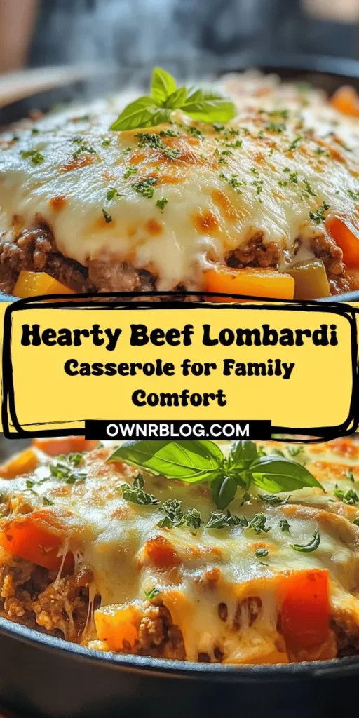 Looking for a hearty family meal that everyone will love? Try this Beef Lombardi Casserole! Packed with ground beef, pasta, colorful vegetables, and cheesy goodness, this comforting dish is perfect for busy weeknight dinners or potlucks. With a delicious blend of flavors and easy preparation, it’s also a great option for meal prep throughout the week. Plus, the ingredients are flexible, allowing you to get creative based on what you have on hand. Discover how to make this satisfying casserole that not only nourishes but brings everyone together around the table!