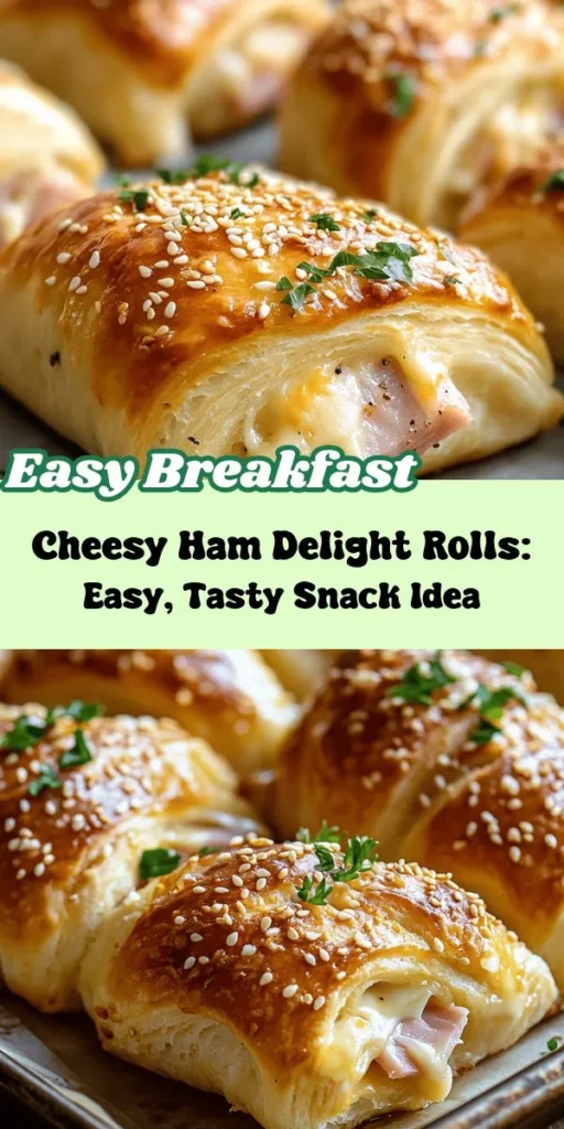 Looking for a delicious appetizer that everyone will love? Try these Cheesy Ham Delight Rolls! Combining savory ham and creamy Swiss cheese wrapped in flaky crescent roll dough, they're perfect for parties, game days, and family gatherings. With just a few simple ingredients and easy preparation, these rolls come together quickly and are sure to impress your guests. Customize them with different cheeses, herbs, or even a sweet and tangy mustard glaze for a unique twist. Bake them to golden perfection and serve with your favorite dipping sauces for a delightful snack everyone will enjoy!