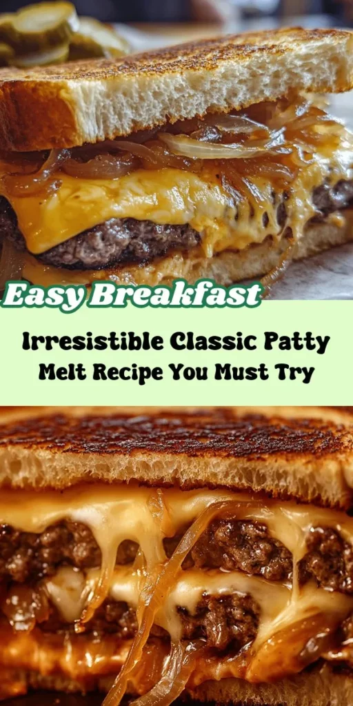 Discover the ultimate comfort food with this Classic Patty Melt Delight recipe! This delicious sandwich features juicy beef patties, sweet caramelized onions, and melty cheese, all nestled between crispy rye bread. Perfect for any skill level, this recipe guides you through every step, from caramelizing onions to grilling the perfect sandwich. Enjoy a taste of nostalgia as you create a meal that evokes memories of diner nights and family gatherings. Pair it with your favorite sides for a satisfying dining experience. Get ready to elevate your cooking with this timeless American favorite!