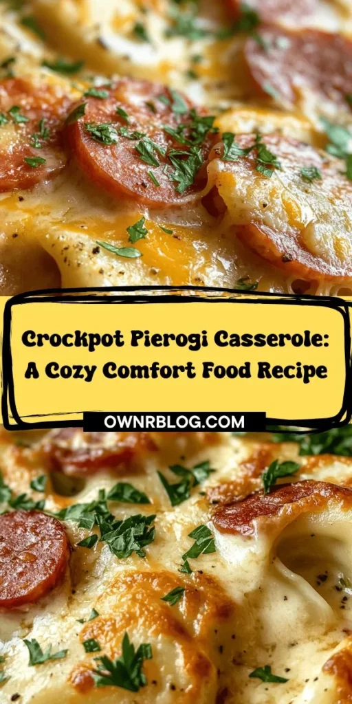 Looking for a comforting meal that’s easy to prepare? Try this Crockpot Pierogi Casserole with Kielbasa! Combining cheesy pierogies and savory kielbasa, this dish is perfect for busy weeknights or family gatherings. Layer your ingredients in a slow cooker and let it work its magic while you go about your day. With rich flavors and a creamy texture from the addition of cheese and sour cream, this casserole is sure to warm your heart and satisfy your cravings. Perfect for any occasion, it’s a delicious way to enjoy the flavors of Eastern European cuisine. Save this recipe for your next cozy dinner!