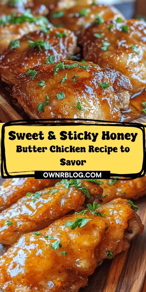 Indulge in the comfort of Sweet & Sticky Honey Butter Chicken, a delightful dish that's perfect for any meal. With juicy, tender chicken thighs coated in a rich and sticky honey butter sauce, this recipe merges sweet and savory flavors that are sure to please. Ideal for cozy dinners or family gatherings, this chicken is a must-try for food lovers. Explore the recipe and bring joy to your table! #HoneyButterChicken #ComfortFood #DeliciousRecipes #ChickenDinner