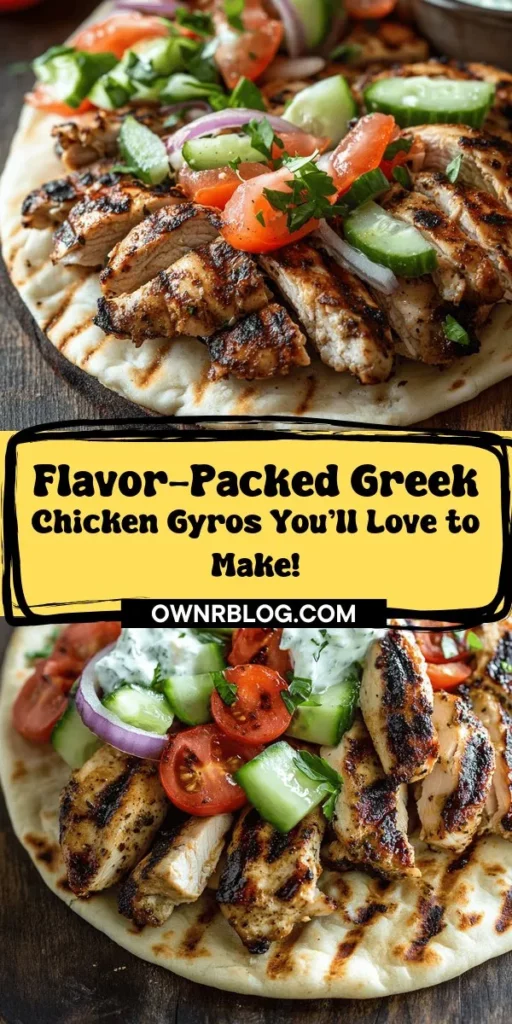 Discover the vibrant flavors of authentic Greek Chicken Gyros with this delicious recipe! Learn how to marinate tender chicken thighs, prepare fresh toppings, and create creamy tzatziki sauce—all wrapped in warm pita for the perfect Mediterranean meal. Explore the history and cultural significance of gyros as you bring a slice of Greece into your kitchen. Ideal for any occasion, this dish showcases the fresh ingredients and culinary traditions that make Greek cuisine so beloved. Get ready to impress family and friends with a mouthwatering taste of the Mediterranean!