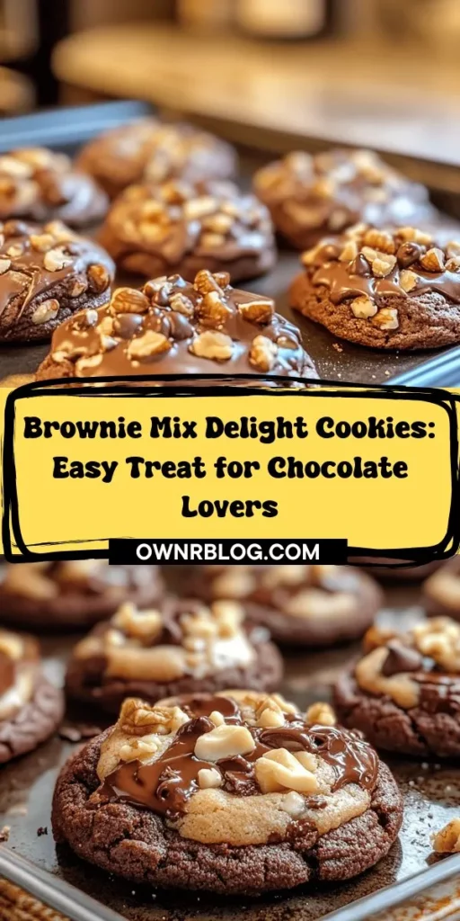 Discover the ultimate treat for chocolate lovers with these Brownie Mix Delight Cookies! This quick and easy recipe combines the rich fudginess of brownies with the classic texture of cookies, creating a delightful dessert that everyone will adore. Perfect for any occasion, these cookies use a boxed brownie mix to simplify baking—no complicated measurements needed! With their soft, chewy centers and optional chocolate chips and nuts, you can customize them to suit your taste. Indulge in a batch of these irresistible cookies and enjoy the sweet satisfaction of homemade goodness!