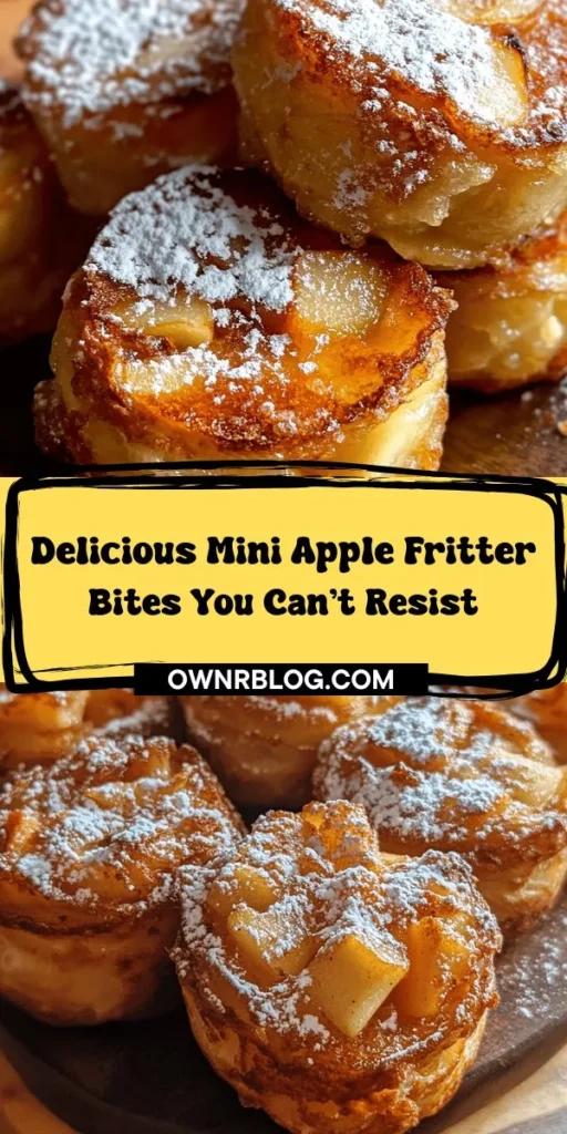 Satisfy your sweet tooth with these delicious mini apple fritter bites! Perfectly crispy on the outside and bursting with warm apple flavor inside, these treats are great for any occasion. Easy to make and even easier to enjoy, you can serve them plain, dusted with powdered sugar, or drizzled with glaze. Try pairing them with caramel, vanilla ice cream, or a cream cheese dip for added indulgence. #AppleFritters #MiniTreats #HomemadeDeliciousness #DessertIdeas #BakingFun #SnackTime #ComfortFood