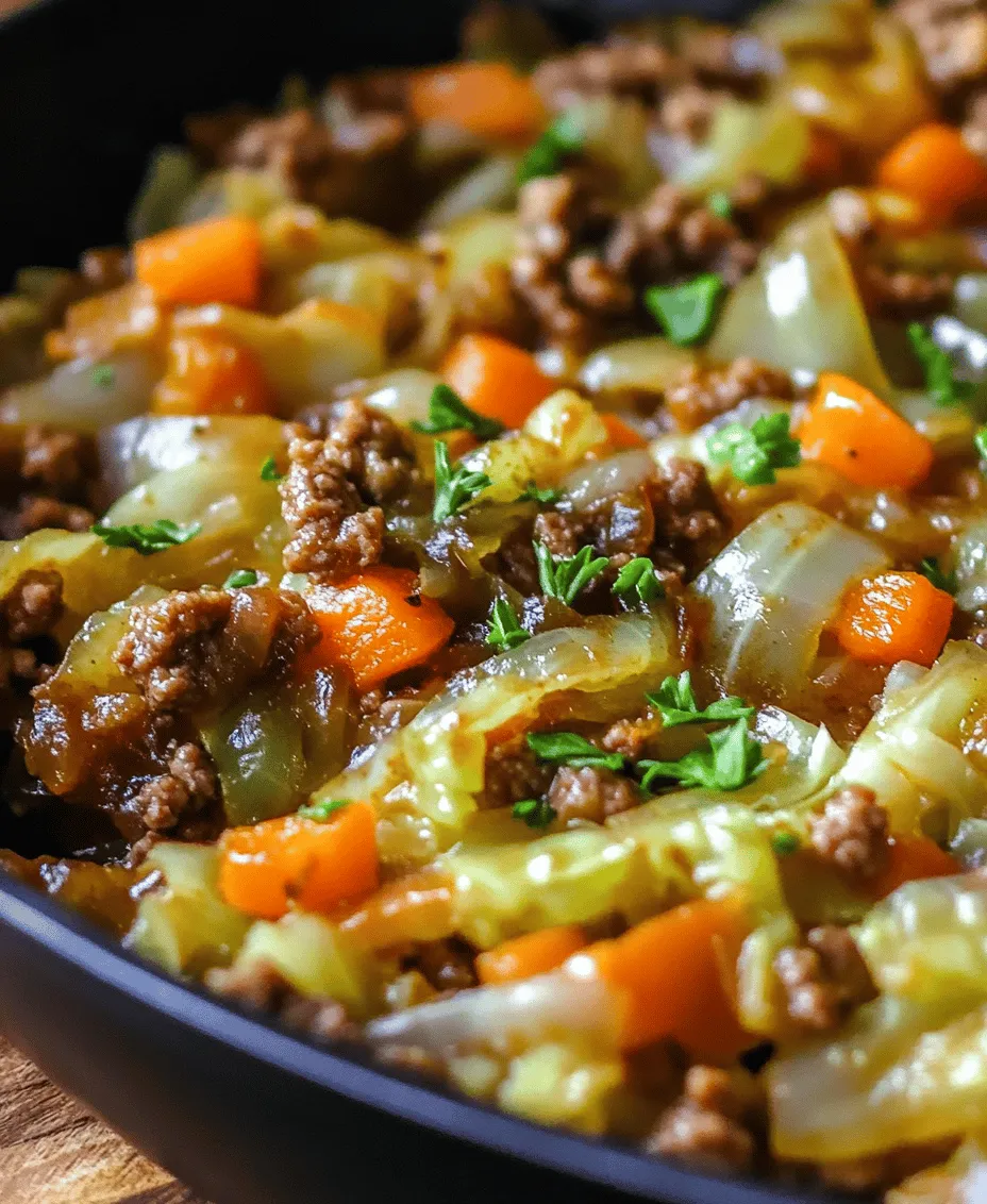 A successful dish often relies on the quality and combination of its ingredients. The Hearty Cabbage and Ground Beef Skillet features a selection of core components that not only enhance the flavor but also contribute vital nutrients to your meal. Let’s dive into the specifics of each ingredient that makes this dish a winner.