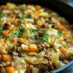 A successful dish often relies on the quality and combination of its ingredients. The Hearty Cabbage and Ground Beef Skillet features a selection of core components that not only enhance the flavor but also contribute vital nutrients to your meal. Let’s dive into the specifics of each ingredient that makes this dish a winner.