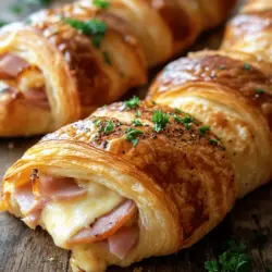 Are you ready to elevate your snacking game with a delicious twist on a classic favorite? The Ham and Cheese Croissant Rolls Delight is a delightful recipe that seamlessly combines the flaky goodness of buttery croissant dough with the savory richness of ham and cheese. This dish is perfect for breakfast, brunch, or even as a quick snack during a busy day. Imagine the aroma of fresh-baked croissants wafting through your home, enticing family and friends alike.