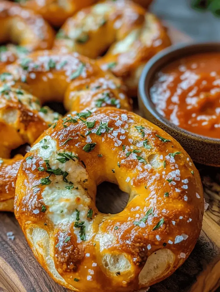 Dive into the delightful world of homemade soft pretzels with our irresistible recipe for Mozzarella Stuffed Rosemary Parmesan Soft Pretzels. These delectable snacks are not your average pretzels; they are a unique fusion of flavors that transform simple ingredients into a gourmet treat. Imagine biting into a warm, chewy pretzel enveloped with gooey mozzarella, enriched by the aromatic notes of fresh rosemary and the savory richness of Parmesan cheese. Whether you’re preparing for a casual gathering or simply wish to indulge in a comforting treat, this recipe promises to guide you through each step, ensuring your pretzels are nothing short of spectacular.