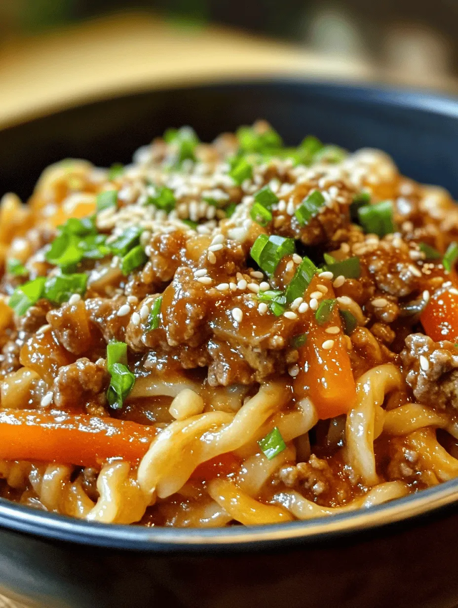 In the realm of quick and flavorful meals, Mongolian Ground Beef Noodles emerge as a delightful option that marries rich, savory flavors with the comforting texture of egg noodles. This dish stands out not only for its mouthwatering taste but also for its versatility, making it a popular choice for various occasions—from busy weeknights to informal gatherings with friends and family. With a mere 10 minutes of preparation and a total cooking time of just 30 minutes, Mongolian Ground Beef Noodles present a perfect solution for those who crave a satisfying meal without spending hours in the kitchen.