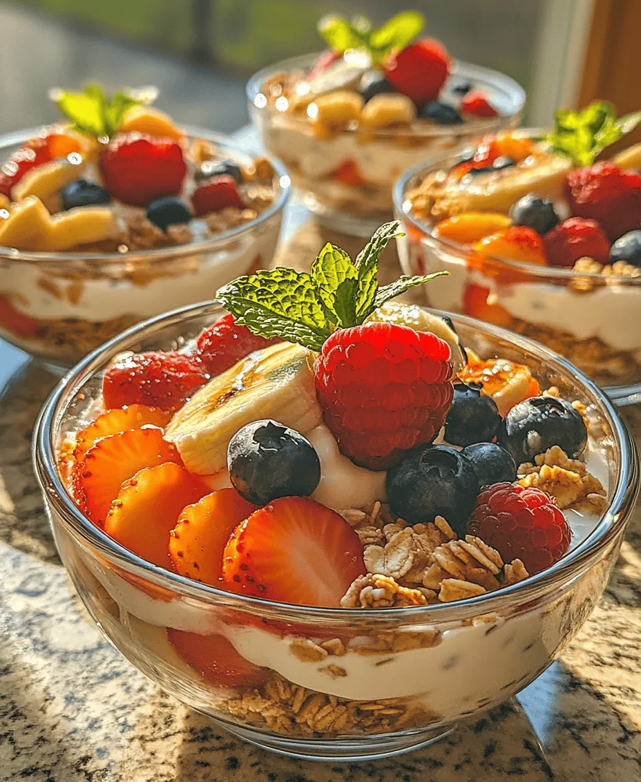 The beauty of Sunrise Fruit & Yogurt Parfaits lies in the simplicity and quality of its ingredients. Each component plays a crucial role in providing flavor, texture, and nutritional value. Let's take a closer look at what goes into this delightful dish.