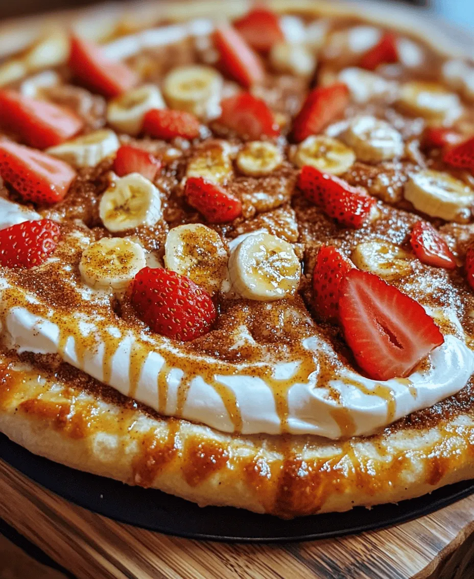 Dessert pizzas have taken the culinary world by storm, combining the beloved qualities of traditional pizza with the sweetness of your favorite desserts. They are perfect for any sweet tooth and often serve as a delightful surprise at gatherings. Among the various enticing dessert pizza options, the <strong></noscript>Cinnamon-Sugar Delight Pizza</strong> stands out as an easy and quick treat that anyone can whip up in no time. With its golden, flaky crust and a rich, creamy topping, this dessert pizza brings an irresistible combination of flavors that will have your family and friends coming back for more.” /></p>
</p>
<h3>Preparing the Cream Cheese Topping: Achieving the Perfect Consistency</h3>
</p>
<p>To create a luscious cream cheese topping for your Cinnamon-Sugar Delight Pizza, start by gathering the necessary ingredients: cream cheese, powdered sugar, vanilla extract, and a pinch of salt. It’s crucial to use softened cream cheese, as this will facilitate a smooth and creamy texture without any lumps. Let the cream cheese sit at room temperature for about 30 minutes before you begin.</p>
</p>
<p>In a mixing bowl, combine 8 ounces of softened cream cheese with 1 cup of powdered sugar and 1 teaspoon of pure vanilla extract. Using an electric mixer, blend the ingredients on medium speed until they reach a smooth and fluffy consistency. You want the mixture to be thick enough to spread easily on the pizza base but smooth enough to avoid any clumps. If it feels too thick, you can add a splash of milk to achieve your desired consistency.</p>
</p>
<p>Once your cream cheese topping is ready, set it aside while you prepare your pizza for the next steps.</p>
</p>
<h3>Cooling and Spreading the Topping: Why Patience is Key</h3>
</p>
<p>After baking your pizza base, it’s essential to allow it to cool before adding the cream cheese topping. This cooling process, which usually takes around 10-15 minutes, is critical for two main reasons. First, it ensures that the cream cheese doesn’t melt into the warm dough, which could lead to a messy and unappetizing presentation. Secondly, a cooler base allows the flavors to meld beautifully, enhancing the overall taste profile of your dessert.</p>
</p>
<p>Once the pizza has cooled, take your cream cheese mixture and use a spatula to spread it evenly over the pizza base. Start from the center and work your way outwards, ensuring every inch is covered. You can either go for a rustic look or smooth it out for a more polished presentation. A generous layer of cream cheese topping will elevate each bite, creating a delightful balance with the cinnamon-sugar crust.</p>
</p>
<h3>Adding Optional Toppings: Creative Variations to Personalize Your Pizza</h3>
</p>
<p>The beauty of the Cinnamon-Sugar Delight Pizza lies in its versatility. While the cream cheese topping provides a rich base, you can personalize your pizza with a variety of optional toppings. Here are some creative ideas to get your imagination flowing:</p>
</p>
<p>– <strong>Fresh Fruits</strong>: Sliced strawberries, bananas, or blueberries add a refreshing touch and a burst of color.</p>
<p>– <strong>Nuts</strong>: Chopped pecans or walnuts can provide a satisfying crunch and enhance the flavor profile.</p>
<p>– <strong>Chocolate Drizzle</strong>: A light drizzle of chocolate syrup or melted chocolate can take your dessert to an indulgent level.</p>
<p>– <strong>Coconut Flakes</strong>: Unsweetened or sweetened coconut flakes can add a tropical flair and chewy texture.</p>
<p>– <strong>Caramel Sauce</strong>: Drizzling caramel on top of the cream cheese will satisfy your sweet tooth and make for a decadent presentation.</p>
</p>
<p>Feel free to mix and match these toppings based on your preferences or what you have on hand. The goal is to create a unique dessert pizza that reflects your taste.</p>
</p>
<h3>Slicing and Serving Suggestions: Ideal Presentation for Sharing</h3>
</p>
<p>Once your Cinnamon-Sugar Delight Pizza is fully assembled, it’s time to present it beautifully. Using a sharp pizza cutter, slice the pizza into wedges. For a more refined look, consider cutting it into smaller squares, perfect for bite-sized indulgence.</p>
</p>
<p>When serving, place the slices on a decorative platter or individual dessert plates. Garnish with a sprinkle of cinnamon or a light dusting of powdered sugar for visual appeal. If you’ve added fruits or nuts, ensure they are evenly distributed for an attractive presentation.</p>
</p>
<p>Consider pairing your dessert pizza with a scoop of vanilla ice cream or whipped cream on the side. This adds an extra layer of indulgence and creates a delightful contrast in flavors and temperatures.</p>
</p>
<h3>Nutritional Insights</h3>
</p>
<p>While the Cinnamon-Sugar Delight Pizza is undeniably a treat, understanding its nutritional components can help you enjoy it responsibly. Each slice is rich in flavor, thanks to the cream cheese and sugar, but it’s important to keep moderation in mind.</p>
</p>
<p>– <strong>Breakdown of Key Nutritional Elements</strong>: A typical slice contains carbohydrates from the dough, fats from the cream cheese, and sugars from both the topping and the cinnamon-sugar mixture. Calories can add up quickly, so being mindful of portion sizes is essential.</p>
</p>
<p>– <strong>Discussion on Portion Control and Indulgence</strong>: Enjoying this dessert is all about balance. Aim for a slice or two rather than indulging in multiple servings. This allows you to satisfy your sweet cravings without overdoing it.</p>
</p>
<p>– <strong>Highlighting Potential Health-Conscious Alternatives for Ingredients</strong>: You can easily modify this recipe to suit healthier dietary preferences. For example, use low-fat cream cheese, reduce the amount of sugar, or substitute with natural sweeteners like maple syrup or agave nectar.</p>
</p>
<h3>Perfect Occasions for Cinnamon-Sugar Delight Pizza</h3>
</p>
<p>The Cinnamon-Sugar Delight Pizza is a versatile dessert that fits seamlessly into various occasions. Here are a few perfect scenarios to consider:</p>
</p>
<p>– <strong>Celebrations</strong>: Whether it’s a birthday, anniversary, or any special event, this dessert pizza is sure to impress guests. Its deliciousness and aesthetic appeal make it a standout centerpiece.</p>
</p>
<p>– <strong>Family Gatherings</strong>: Family get-togethers are the perfect opportunity to serve this delightful dessert. Kids and adults alike will enjoy the sweet flavors, making it a hit with all ages.</p>
</p>
<p>– <strong>Casual Get-Togethers</strong>: If you have unexpected guests or are hosting a casual gathering, the Cinnamon-Sugar Delight Pizza is a quick and easy dessert option. Its simplicity allows for spontaneous baking without the need for extensive preparation.</p>
</p>
<h3>Creative Variations and Additions</h3>
</p>
<p>To keep things exciting, consider experimenting with creative variations of the Cinnamon-Sugar Delight Pizza. Here are some ideas to inspire your culinary creativity:</p>
</p>
<p>– <strong>Alternative Bases for the Pizza</strong>: Instead of using traditional pizza dough, try using a sugar cookie dough or a graham cracker crust for a different texture and flavor profile.</p>
</p>
<p>– <strong>Flavor Twists</strong>: Incorporate spices like nutmeg or pumpkin spice into the cinnamon-sugar mixture for a seasonal twist. This can add complexity and warmth to your dessert.</p>
</p>
<p>– <strong>Seasonal Toppings</strong>: Adapt your pizza for holidays by incorporating seasonal ingredients. For example, during the fall, add roasted pumpkin or caramelized apples; during the winter, try using peppermint or cranberries.</p>
</p>
<p>– <strong>Gluten-Free and Dairy-Free Options</strong>: For those with dietary restrictions, gluten-free pizza dough is widely available. You can also replace cream cheese with a dairy-free alternative, ensuring everyone can enjoy this delightful dessert.</p>
</p>
<h3>Conclusion</h3>
</p>
<p>The Cinnamon-Sugar Delight Pizza is not just a dessert; it’s a joyful culinary experience that brings people together. Its simplicity and versatility make it an ideal recipe for home bakers of all skill levels. As you create this delightful pizza, remember to savor the process and enjoy the delicious results.</p>
</p>
<p>Feel free to experiment with flavors, toppings, and presentation, making each iteration uniquely yours. This dessert pizza is perfect for sharing with family and friends, ensuring it becomes a beloved recipe in your household. So roll up your sleeves, gather your ingredients, and embark on a sweet adventure that will leave everyone asking for seconds.</p>
<div id=