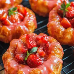 In the delightful world of pastries, few treats can rival the charm of Strawberry Glazed French Crullers. These exquisite donuts, with their unique shape and airy texture, offer a culinary experience that is both indulgent and refined. Combining the lightness of choux pastry with a vibrant strawberry glaze, crullers are the perfect accompaniment for a quiet afternoon tea or a lively brunch gathering. Imagine savoring one of these delicate pastries alongside a cup of freshly brewed coffee or tea, where each bite reveals a harmonious blend of flavors and textures. Whether you're a seasoned baker or a curious newbie in the kitchen, making Strawberry Glazed French Crullers is a rewarding endeavor that elevates any dessert table.