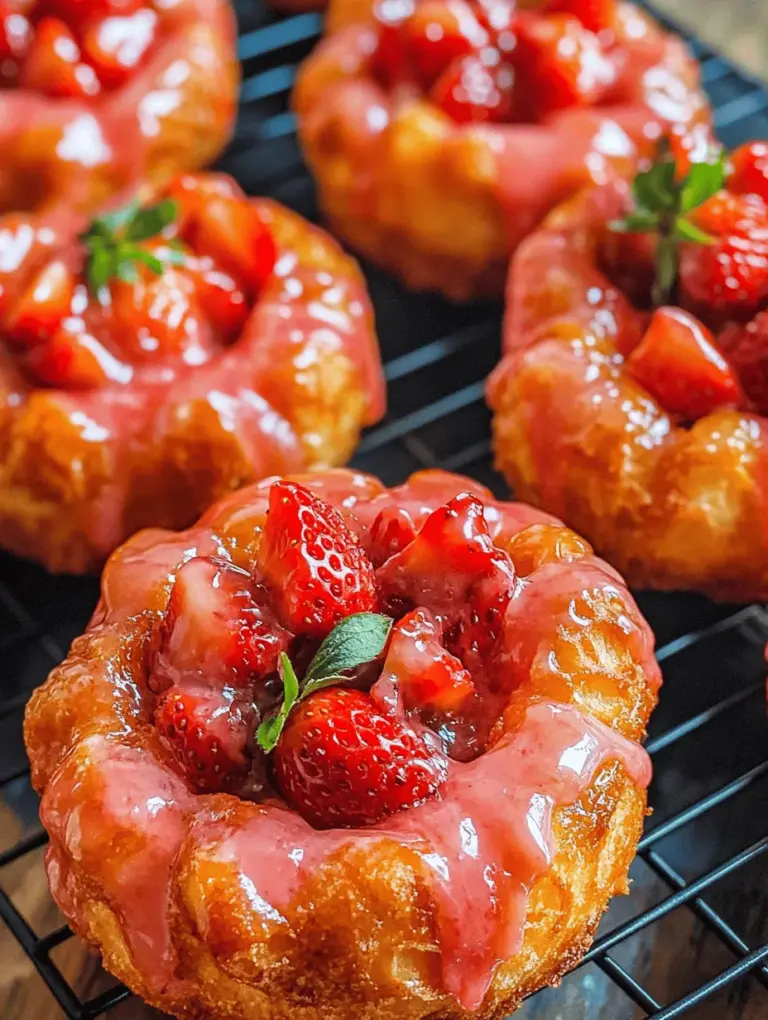 In the delightful world of pastries, few treats can rival the charm of Strawberry Glazed French Crullers. These exquisite donuts, with their unique shape and airy texture, offer a culinary experience that is both indulgent and refined. Combining the lightness of choux pastry with a vibrant strawberry glaze, crullers are the perfect accompaniment for a quiet afternoon tea or a lively brunch gathering. Imagine savoring one of these delicate pastries alongside a cup of freshly brewed coffee or tea, where each bite reveals a harmonious blend of flavors and textures. Whether you're a seasoned baker or a curious newbie in the kitchen, making Strawberry Glazed French Crullers is a rewarding endeavor that elevates any dessert table.