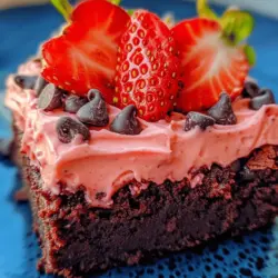 Indulge in the delightful world of desserts with these luscious Strawberry Brownies, featuring a rich, chocolatey base enhanced by the natural sweetness of fresh strawberries. The combination of moist, fudgy brownie texture with bursts of fruity freshness creates a unique dessert experience that will tantalize your taste buds. These brownies are not only a treat for your palate but also a feast for the eyes, making them perfect for any occasion, from birthday parties to casual get-togethers.