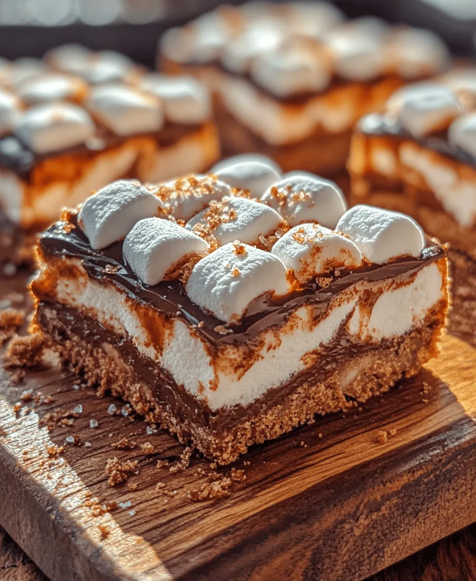 S'mores Delight Bars are a delightful twist on the classic campfire treat, combining the beloved flavors of graham crackers, chocolate, and marshmallows into a convenient, easy-to-make dessert. This recipe transforms the time-honored s'mores experience into bar form, allowing you to enjoy that nostalgic flavor without the hassle of roasting marshmallows over an open flame. Perfect for gatherings, family events, or a cozy night in, these bars are designed to please both kids and adults alike, evoking warm memories of summer nights spent around the campfire.