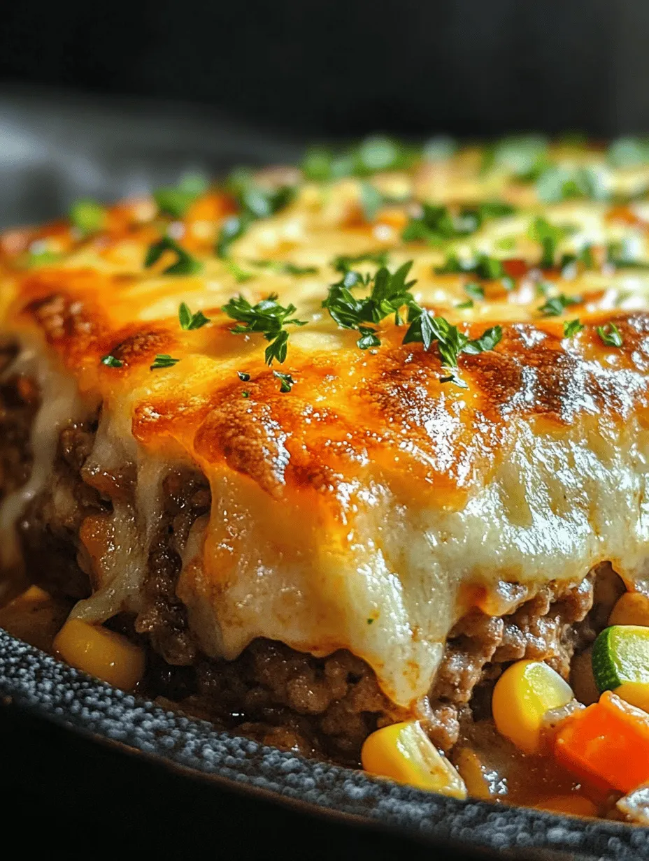 When it comes to comfort food, few dishes can rival the rich flavors and satisfying textures of a Cheesy Loaded Meatloaf Casserole with Vegetables. This delightful dish takes the classic meatloaf, a staple in many households, and elevates it into a vibrant casserole that appeals to all ages. Imagine a hearty blend of seasoned ground beef, fresh vegetables, and gooey cheese, all baked together to perfection. The result is a mouthwatering meal that promises to be a hit at the dining table, even with the pickiest of eaters.