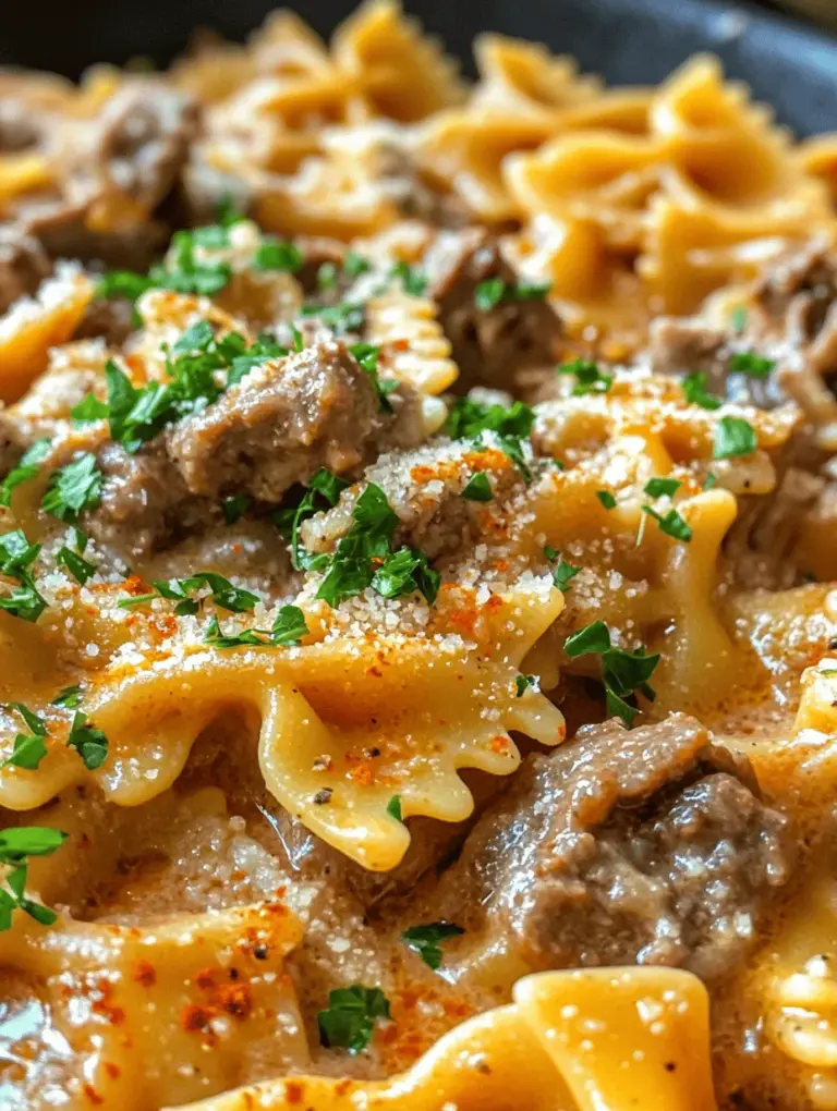 When it comes to comfort food, few dishes can compete with the creamy indulgence of Creamy Beef and Bowtie Pasta. This delightful recipe marries the robust flavors of seasoned ground beef with the playful shape of bowtie pasta, all enveloped in a rich, creamy sauce that is simply irresistible. Whether you’re rushing home after a long day at work or hosting a family gathering, this dish promises to satisfy hunger and warm the heart.