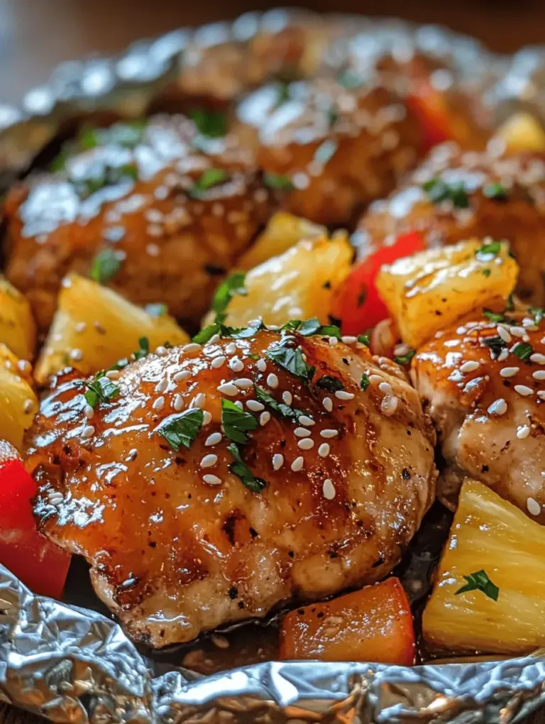 In the world of easy and flavorful meal preparation, Teriyaki Chicken and Pineapple Foil Packets stand out as a perfect choice for busy weeknights or casual gatherings. This one-pan dish combines tender chicken thighs, vibrant vegetables, and the sweet and tangy goodness of pineapple, all enveloped in a convenient foil packet. Not only does this method lock in flavors, but it also makes for an effortless cleanup. Whether you are an experienced cook or just starting your culinary journey, this recipe offers a delightful blend of tastes and textures that will impress family and friends alike.