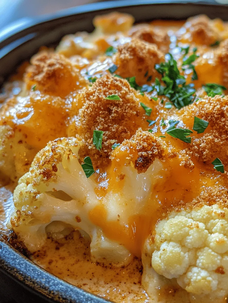 The origins of cheesy cauliflower bake can be traced back to various culinary traditions that embrace the concept of combining vegetables with cheese. Popular in American and European cuisines, this dish has gained traction as a beloved comfort food, especially among those looking to make vegetables more appealing. It fits seamlessly into various dietary preferences, including vegetarian and low-carb diets, making it a versatile choice for different culinary needs.