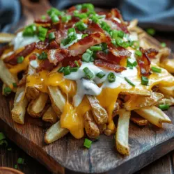 Loaded bacon cheese fries are the ultimate comfort food that has captured the hearts of food lovers everywhere. With their crispy, golden exterior and a decadent topping of savory bacon, melted cheese, and fresh garnishes, they are the perfect dish to serve at gatherings, game days, or even for a cozy night in. The appeal of this dish lies not only in its rich flavors but also in its versatility; you can easily customize it with your favorite toppings to suit your taste.