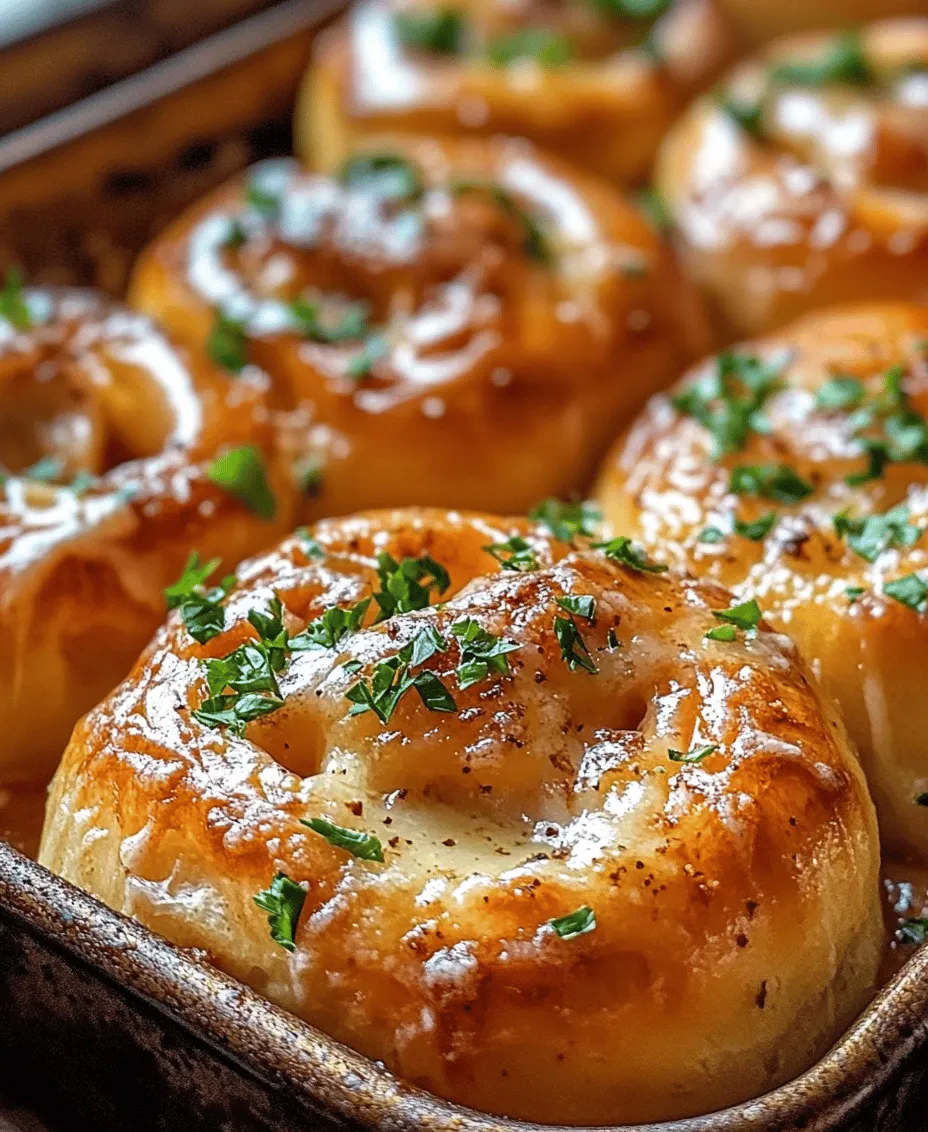 There's something undeniably comforting about homemade bread rolls, especially when they emerge from the oven, golden-brown and fragrant. The warm aroma fills the kitchen, inviting everyone to gather around the table. Whether it’s a cozy family dinner, a festive holiday gathering, or a casual barbecue with friends, freshly baked bread rolls elevate any meal, turning the ordinary into the extraordinary. Among the myriad of bread recipes, <strong></noscript>Heavenly Garlic Butter Bread Rolls</strong> stand out for their irresistible flavors and soft, pillowy texture. These rolls are not just a side dish; they can easily become the star of the show, enticing everyone with their buttery garlic goodness.” /></p>
</p>
<h2>Heavenly Garlic Butter Bread Rolls: Crafting the Perfect Dough</h2>
</p>
<p>When it comes to baking bread, understanding the science behind yeast fermentation is crucial for achieving that light, airy texture we all love. Yeast is a living organism that feeds on sugars in the dough, producing carbon dioxide gas as a byproduct. This gas gets trapped in the dough, causing it to rise and become fluffy. The fermentation process not only helps the dough rise but also enhances the flavor profile, making your garlic butter bread rolls not just a treat for the palate, but also for the senses.</p>
</p>
<h3>Ideal Environments for Dough Rising</h3>
</p>
<p>Creating the perfect environment for your dough to rise is essential. Yeast thrives in warm, moist conditions. Ideally, the temperature for rising dough should be between 75°F to 85°F (24°C to 29°C). If your kitchen is chilly, consider placing the dough in a warm spot such as near a preheated oven or on top of the refrigerator. Alternatively, you can create a makeshift proofing box by placing the dough in an off oven with the light on, creating a cozy atmosphere for yeast to work its magic.</p>
</p>
<h3>Preparing the Garlic Butter Mixture</h3>
</p>
<p>While your dough is rising, it’s time to prepare the garlic butter mixture that will elevate your bread rolls to heavenly status. This mixture is not only simple to make but is also a crucial component of the flavor profile.</p>
</p>
<h4>Ingredients for Garlic Butter Mixture</h4>
<p>– 1/2 cup unsalted butter, softened</p>
<p>– 4-6 cloves of garlic, minced (adjust based on your taste preference)</p>
<p>– 1 tablespoon fresh parsley, finely chopped</p>
<p>– Salt to taste</p>
</p>
<h4>Instructions for Garlic Butter Preparation</h4>
<p>1. In a medium bowl, combine the softened butter and minced garlic.</p>
<p>2. Mix well using a fork or a spatula until the garlic is evenly distributed throughout the butter.</p>
<p>3. Add the finely chopped parsley and a pinch of salt. Stir until combined.</p>
<p>4. Set aside at room temperature to allow the flavors to meld while the dough rises.</p>
</p>
<h3>Suggestions for Ingredient Adjustments</h3>
</p>
<p>If you love garlic, feel free to add more cloves to the mixture for a stronger flavor. Alternatively, you can experiment by incorporating other herbs such as thyme or oregano for a different aromatic touch. A dash of red pepper flakes can add a hint of spice, elevating the flavor profile even further.</p>
</p>
<h3>Shaping the Rolls</h3>
</p>
<p>Once your dough has completed its first rise and has doubled in size, it’s time to shape your rolls. This step is essential for creating uniform rolls that bake evenly.</p>
</p>
<h4>Techniques for Dividing and Shaping the Dough</h4>
<p>1. Gently punch down the risen dough to release excess air.</p>
<p>2. Turn the dough out onto a lightly floured surface.</p>
<p>3. Divide the dough into equal portions (approximately 12-15 pieces for standard rolls).</p>
<p>4. For each piece, gently flatten it with your palms, then fold the edges towards the center to form a ball.</p>
<p>5. Rotate the ball in your hands, tucking the edges underneath to create a smooth surface.</p>
</p>
<h4>Visual Cues for Proper Shaping</h4>
<p>Your rolls should be smooth and slightly taut once shaped. If the dough feels sticky, sprinkle a little more flour on your work surface. Properly shaped rolls will hold their shape during the second rise and baking process, ensuring an aesthetically pleasing result.</p>
</p>
<h3>Second Rise</h3>
</p>
<p>The second rise is crucial for achieving the lightness and fluffiness characteristic of great bread rolls. After shaping the rolls, place them in a greased baking dish or on a parchment-lined baking sheet, ensuring they are spaced out to allow for expansion.</p>
</p>
<h4>Importance of the Second Rise</h4>
<p>Allow your rolls to rise again until they have doubled in size, which usually takes about 30-45 minutes. This step allows the gluten to relax and gives the yeast another opportunity to produce carbon dioxide, contributing to the airy texture.</p>
</p>
<h4>Tips for Covering the Rolls</h4>
<p>To retain moisture and prevent the dough from drying out, cover the rolls with a clean kitchen towel or plastic wrap. This will create a warm, humid environment that’s perfect for rising.</p>
</p>
<h3>Baking the Rolls</h3>
</p>
<p>As your rolls finish their second rise, preheat your oven to 375°F (190°C). This temperature is ideal for baking bread rolls, ensuring even cooking and a perfectly golden exterior.</p>
</p>
<h4>Overview of Oven Preheating and Baking Times</h4>
<p>Once your oven reaches the desired temperature, place the rolls in the center of the oven. Bake for 20-25 minutes, or until the tops are golden brown and the rolls sound hollow when tapped on the bottom.</p>
</p>
<h4>Signs to Look for to Ensure Perfect Baking</h4>
<p>Keep an eye on the color of the rolls. They should be a rich golden brown. If they’re browning too quickly, you can cover them loosely with aluminum foil to prevent burning while they continue to bake.</p>
</p>
<h3>Finishing Touch: Brushing with Garlic Butter</h3>
</p>
<p>As soon as your rolls come out of the oven, it’s time for the finishing touch that will take them from great to extraordinary—brushing them with garlic butter.</p>
</p>
<h4>Importance of Brushing the Rolls While Hot</h4>
<p>Using a pastry brush, generously coat the hot rolls with your prepared garlic butter. This will allow the butter to melt into the warm bread, infusing every bite with rich garlic flavor.</p>
</p>
<h4>Suggestions for Garnishing</h4>
<p>For an added touch of freshness and color, consider garnishing the rolls with additional chopped parsley or a sprinkle of sea salt. This not only enhances the visual appeal but also adds a burst of flavor.</p>
</p>
<h2>Serving Suggestions</h2>
</p>
<p>These Heavenly Garlic Butter Bread Rolls are incredibly versatile and can complement a variety of dishes. Here are some ideal pairings:</p>
</p>
<p>– <strong>Soups</strong>: Serve alongside a hearty bowl of tomato basil soup or a creamy potato leek soup for a comforting meal.</p>
<p>– <strong>Stews</strong>: Pair with beef stew or chicken pot pie to soak up every delicious drop of sauce.</p>
<p>– <strong>Salads</strong>: Accompany a fresh garden salad or Caesar salad for a delightful contrast of flavors and textures.</p>
</p>
<h3>Occasions to Serve the Rolls</h3>
</p>
<p>These rolls are perfect for numerous occasions:</p>
<p>– <strong>Holidays</strong>: Serve them at Thanksgiving or Christmas dinner as a warm, welcoming addition to your feast.</p>
<p>– <strong>Family Gatherings</strong>: Bring them to potlucks or family reunions, where they are sure to be a hit.</p>
<p>– <strong>Casual Dinners</strong>: Enjoy them during weeknight dinners or casual gatherings with friends.</p>
</p>
<h2>Benefits of Homemade Bread Rolls</h2>
</p>
<p>Making bread rolls at home comes with a plethora of advantages that go beyond mere taste.</p>
</p>
<h3>Nutritional Advantages of Making Bread at Home</h3>
<p>Homemade bread allows you to control the quality of ingredients, ensuring that you avoid unnecessary preservatives and additives found in store-bought varieties. You can opt for whole grain flours, natural sweeteners, and organic ingredients to enhance the nutritional value.</p>
</p>
<h3>Control Over Ingredients and Flavors</h3>
<p>By baking at home, you can tailor flavors to your liking. Whether you prefer more garlic, a hint of cheese, or even a touch of sweetness, the possibilities are endless. You can experiment with different herbs and spices, creating a unique recipe that truly reflects your taste.</p>
</p>
<h3>The Joy and Satisfaction of Baking from Scratch</h3>
<p>There’s something incredibly satisfying about creating food from scratch. The process of kneading dough, watching it rise, and ultimately enjoying the fruits of your labor brings a sense of accomplishment and joy that is hard to replicate. Sharing these rolls with family and friends makes the experience even more rewarding.</p>
</p>
<h2>Conclusion</h2>
</p>
<p>In conclusion, crafting Heavenly Garlic Butter Bread Rolls is not just about following a recipe; it’s about creating an experience that delights the senses. From the mesmerizing aroma of freshly baked bread to the irresistible flavor of garlic butter, each step in the process adds to the joy of homemade cooking. So, gather your ingredients, roll up your sleeves, and embark on this delicious journey. Don’t hesitate to experiment with variations, and most importantly, share your baking adventures with loved ones. Enjoy the heavenly taste of these rolls at your table, and watch as they become a cherished staple in your home.</p>
<div id=