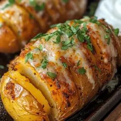 Hasselback potatoes are a culinary delight that has captured the hearts and taste buds of food lovers around the world. Originating from Sweden, these potatoes are known for their unique presentation and irresistible texture. The method of slicing the potatoes not only creates an eye-catching dish but also allows for a delightful combination of crispy edges and a tender, fluffy interior. As they bake, the slices become perfectly crispy, while the insides remain soft and flavorful, making them a favorite at dinner tables for any occasion.