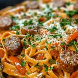 If you're looking for a dish that beautifully melds the rich flavors of Cajun cuisine with the comforting essence of pasta, look no further than Creamy Alfredo Cajun Sausage Pasta with Peppers. This dish is a vibrant celebration of taste and texture, combining the hearty satisfaction of fettuccine with the spicy kick of Cajun sausage and the creamy decadence of Alfredo sauce. It's a perfect meal for both Cajun food aficionados and pasta lovers alike.