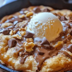 In the world of desserts, few treats evoke as much nostalgia and comfort as a warm, freshly baked cookie. But why settle for just any cookie when you can indulge in a decadent chocolate chip skillet cookie? The skillet cookie is a delightful fusion of cookie and cake, offering the best of both worlds in a single, shareable dessert. The Decadent Chocolate Chip Skillet Cookie Delight takes this concept to new heights, featuring a rich and gooey center surrounded by crisp edges, delivering an unforgettable experience with each bite.