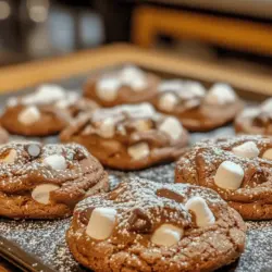 What makes Chocolate Marshmallow Swirl Cookies particularly special is not just their taste, but also their texture and presentation. The soft, chewy cookie base envelops rich, semi-sweet chocolate chips and fluffy mini marshmallows, creating a delightful combination of flavors and textures in every bite. The swirls of chocolate add an artistic flair, making these cookies not only a treat for the palate but also for the eyes. As you bite into one, you'll experience the crunch of the cookie, the melt-in-your-mouth chocolate, and the gooey marshmallow that brings a smile to your face.