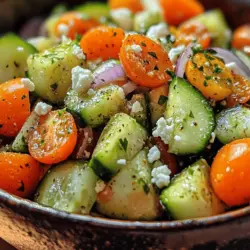 The beauty of the Refreshing Cucumber Avocado Salad lies in its simplicity and the health benefits each ingredient brings. As we navigate through our busy lives, finding meals that are nutritious yet quick to prepare can be a challenge. This salad not only meets that need but also delights with its array of textures and flavors. The crispness of cucumbers pairs beautifully with the creaminess of avocados, while the cherry tomatoes add a burst of sweetness, making each bite a delightful experience.