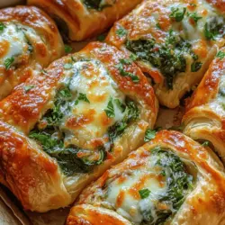 In the realm of savory pastry dishes, few creations can match the sheer delight of Spinach and Ricotta Rolls. This exquisite recipe merges the rich, creamy textures of ricotta cheese with the earthy freshness of spinach, all enveloped in a flaky, buttery puff pastry. Not only is this dish a feast for the senses, but it also impresses with its versatility, serving wonderfully as an appetizer at gatherings or as a hearty main course for any meal.