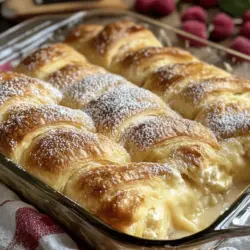 If you're searching for a dessert that perfectly balances indulgence with ease, look no further than the Cheesecake Crescent Rolls Casserole. This delightful fusion brings together two beloved favorites: the soft, flaky texture of crescent roll dough and the rich, creamy goodness of cheesecake. Whether you’re preparing for a family gathering, a potluck, or simply a sweet treat to enjoy at home, this casserole is sure to impress. Its popularity stems from not only its decadent flavors but also its simplicity in preparation, making it a go-to dessert for both novice and seasoned bakers alike.