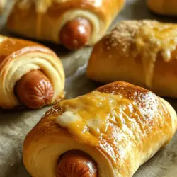 Pigs in a blanket have long been a beloved staple at parties, sporting events, and family gatherings alike. These bite-sized treats are not only easy to prepare but also incredibly satisfying, making them a go-to choice for entertaining guests or enjoying a casual night in. The traditional recipe typically features cocktail sausages or hot dogs wrapped in flaky pastry, but there's a delightful twist that elevates this classic snack to new heights: the addition of gooey, delicious cheese. This cheesy variation not only enhances the flavor profile but also adds an irresistible texture that keeps everyone coming back for seconds.