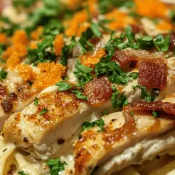 Creamy Bacon Bliss Chicken Pasta is the quintessential comfort food that appeals to a wide range of palates. Whether you're feeding a family, hosting friends, or simply treating yourself, this dish delivers a hearty and flavorful experience that is hard to resist. The combination of crispy bacon, succulent chicken, and a velvety sauce creates a symphony of textures and flavors that will have everyone coming back for seconds.