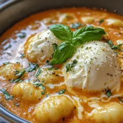 In the fast-paced world we live in, finding time to prepare a delicious, comforting meal can often feel like a challenge. Enter the 30-Minute Creamy Tomato Gnocchi with Burrata—a dish that perfectly balances speed and flavor, making it the ideal choice for busy weeknights or even special occasions. This recipe combines the rich, velvety texture of a creamy tomato sauce with the delightful bite of soft gnocchi, all crowned with the luxurious touch of burrata cheese. The result is a meal that is not only satisfying but also visually appealing, inviting you to dig in and savor each bite.