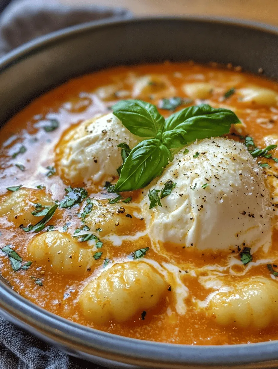 In the fast-paced world we live in, finding time to prepare a delicious, comforting meal can often feel like a challenge. Enter the 30-Minute Creamy Tomato Gnocchi with Burrata—a dish that perfectly balances speed and flavor, making it the ideal choice for busy weeknights or even special occasions. This recipe combines the rich, velvety texture of a creamy tomato sauce with the delightful bite of soft gnocchi, all crowned with the luxurious touch of burrata cheese. The result is a meal that is not only satisfying but also visually appealing, inviting you to dig in and savor each bite.