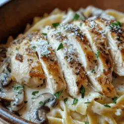 If you're on the lookout for a dish that marries rich flavors with comforting textures, look no further than Creamy Garlic Mushroom Chicken Pasta. This delightful recipe combines tender chicken breasts with an indulgent garlic and mushroom sauce, served over a bed of luscious pasta. It’s the kind of meal that not only fills the belly but also warms the heart, making it a perfect choice for both busy weeknights and special occasions.