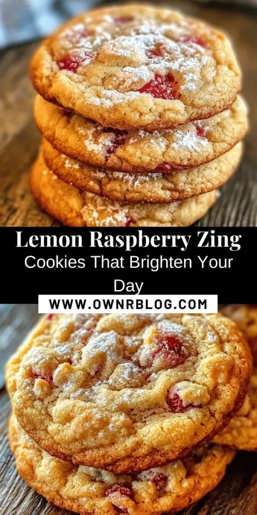 Discover the magic of Lemon Raspberry Zing Cookies, where zesty lemon meets sweet raspberries in a delightful treat! These cookies are not only easy to make but are bursting with flavor in every bite. Perfect for any occasion, they capture the essence of summer and offer a refreshing twist on traditional sweets. Enjoy them with a cup of tea or as a bright addition to your dessert table. Get baking today! #Cookies #LemonRaspberry #Baking #Dessert #SummerTreats #HomemadeGoodness