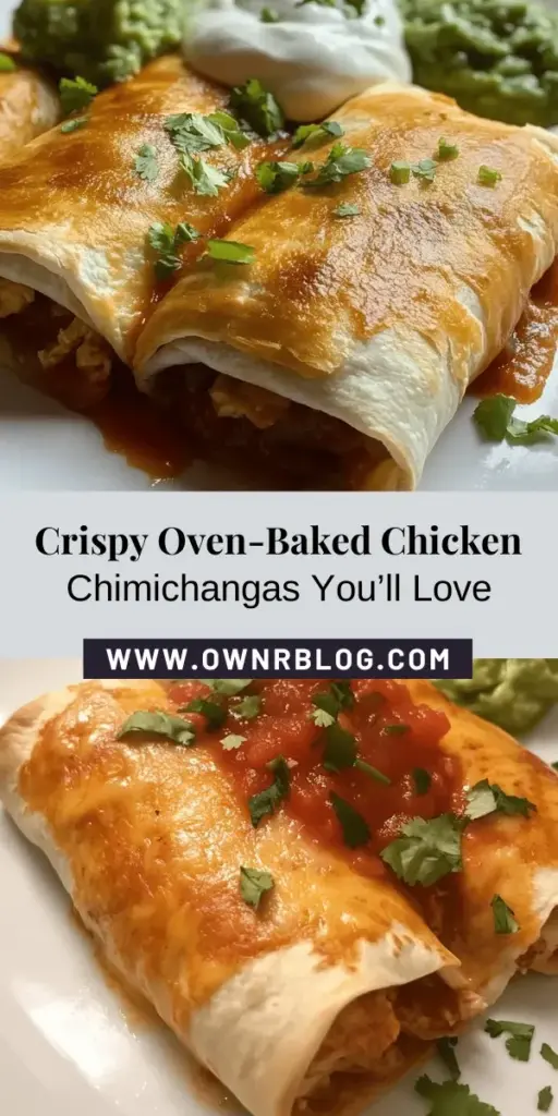 Discover the joy of cooking with this crispy oven-baked chicken chimichangas recipe! Packed with tender shredded chicken, creamy refried beans, and gooey cheese, these delicious rolls are baked to perfection for a healthier twist on a classic favorite. Ideal for busy weeknights or gatherings, you can customize them with your favorite spices and toppings. Enjoy every crunchy bite without the guilt! #Chimichangas #EasyRecipes #HealthyEating #MexicanFood #OvenBaked #FamilyMeals #CookingAtHome