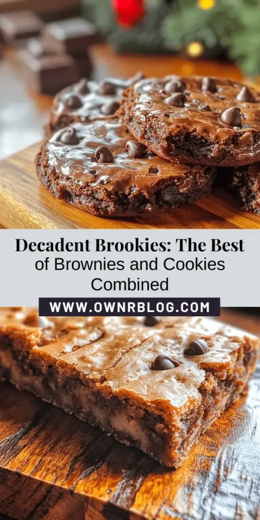 Discover the irresistible world of brookies—where brownies and cookies unite for a truly scrumptious treat! These delectable hybrid desserts feature a fudgy brownie base topped with a soft, chewy cookie layer, creating a perfect balance of flavors and textures. Easy to make and customizable with various mix-ins, brookies are ideal for any occasion. Indulge in this delightful recipe and impress family and friends with your baking skills! #Brookies #Dessert #Baking #Chocolate #Cookies #Brownies #YummyTreats #HomemadeDelights