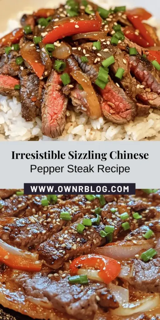 Ignite your dinner table with this Sizzling Chinese Pepper Steak with Onions recipe! Bursting with tender flank steak, vibrant bell peppers, and sweet onions, this dish is a feast for the senses. Quick to prepare, it's perfect for busy weeknights or special occasions. Learn how to marinate and cook this flavorful meal to perfection. Impress your family with authentic Chinese cuisine right at home! #ChineseFood #PepperSteak #EasyRecipes #DinnerIdeas #Foodie